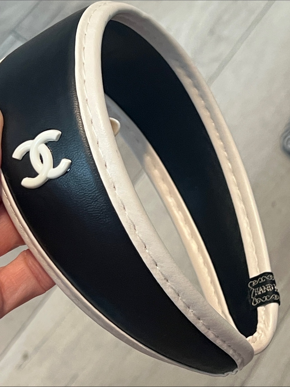 Inspired Black and White Padded Hairband with Accent